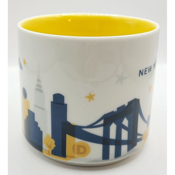 Starbucks New York "You Are Here" Collection Ceramic Mug 14oz Yellow Interior - Picture 5 of 8